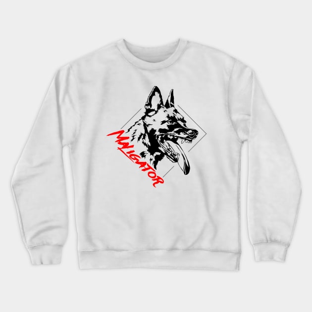 Belgian Malinois Maligator dog portrait Crewneck Sweatshirt by wilsigns